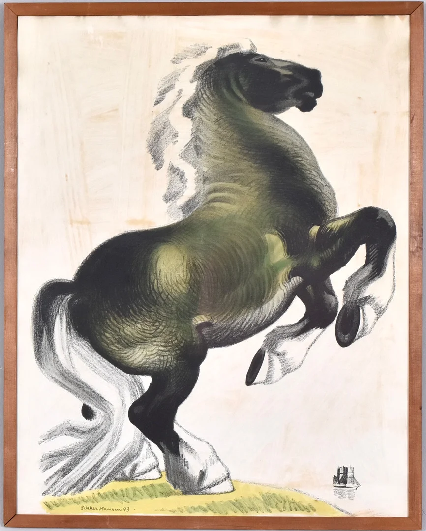 AAGE SIKKER HANSEN. Färglitografi. — Engravings & Prints — Halmstads Auktionskammare