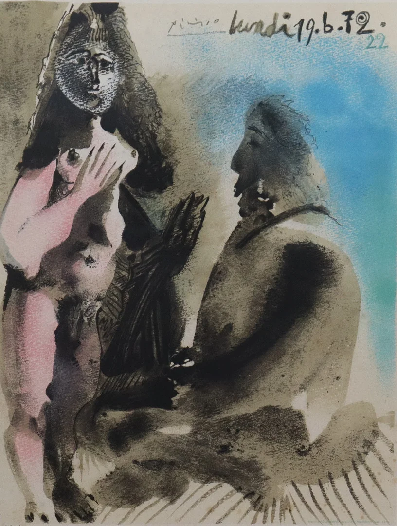 PABLO PICASSO. EFTER. färglitografisk affisch, "Lundi 19.6.72.". — Engravings & Prints — Markus Auktioner