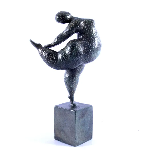 SKULPTUR, ballerina, grönpatinerad brons.