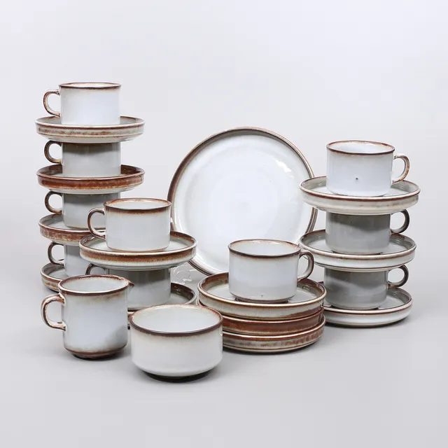 JOSEPH SIMON. Kaffeservis, 15 delar, stengods, "Sonja", Söholm, Danmark, 1900-talets andra hälft.