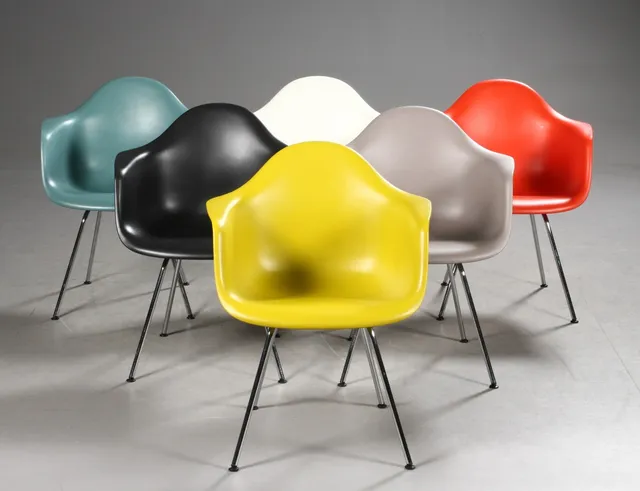 Charles Eames. Six armchairs, model DAX (6)