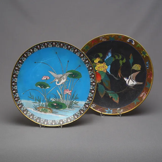 FAT, 2 st, cloisonne, Japan, 18/1900-tal.