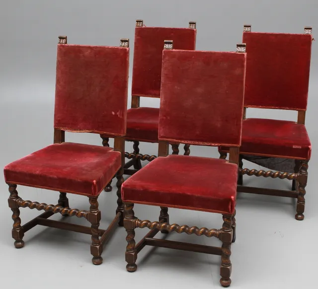 STOLAR, 4 st,, barockstil, 1900-tal.