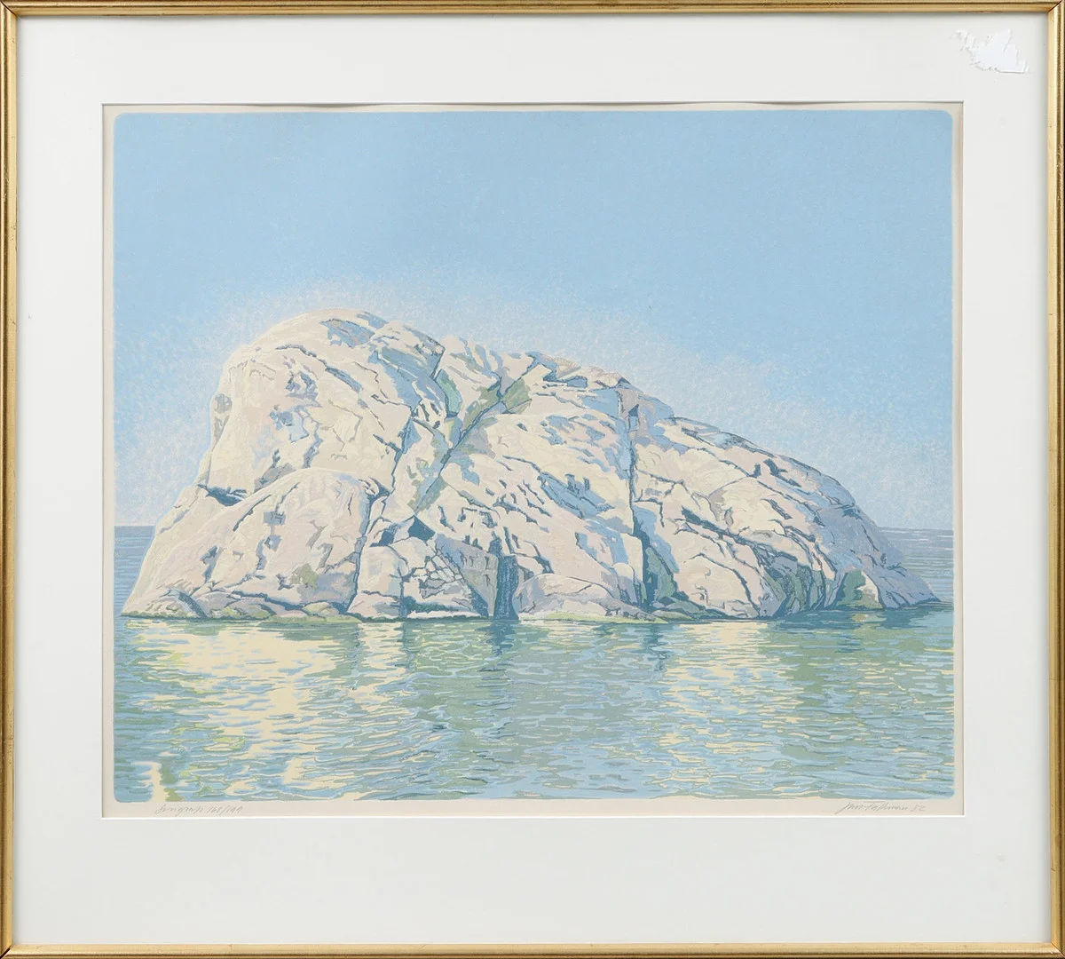 JAN FALKMAN. Klippor, färglitografi, signerad och numrerad 168/199. Daterad 82. — Engravings & Prints — Göteborgs Auktionsverk