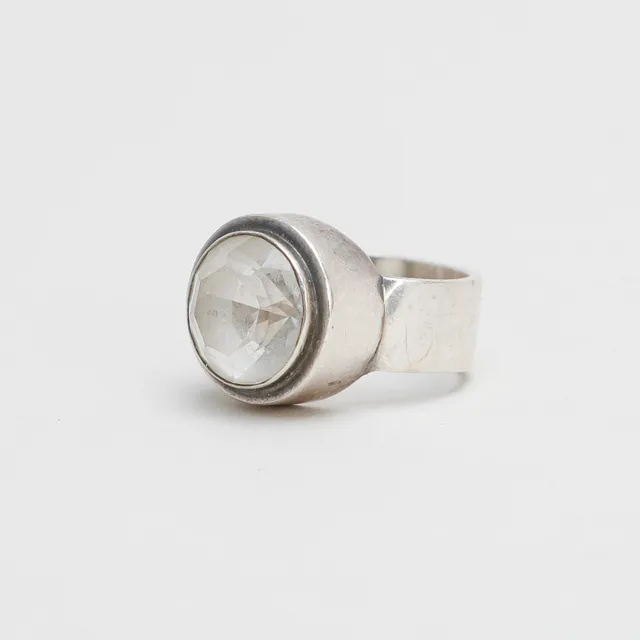 ANDERS HÖGBERG. Ring, silver med bergskristall, Göteborg 1964.