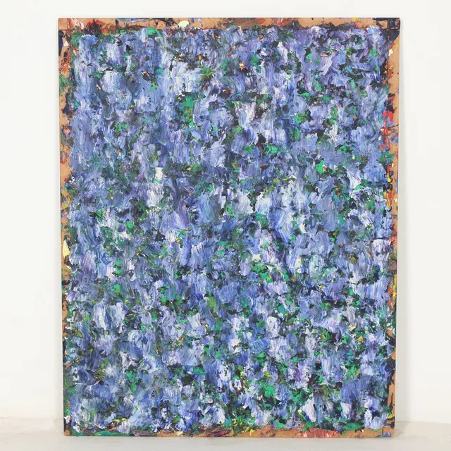 BILL MICHAEL LAUX. aus dem Nachlass von. 'Farbenspiel in Blau', Öl auf Holzfaserplatte, Unikat, signiert.