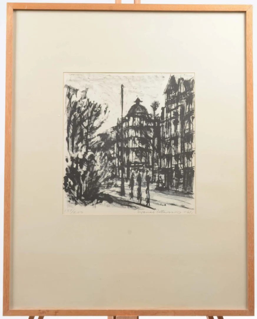 INGEMAR PETTERSSON. Litografi. Stadsbild. — Engravings & Prints — Connoisseur Bokauktioner