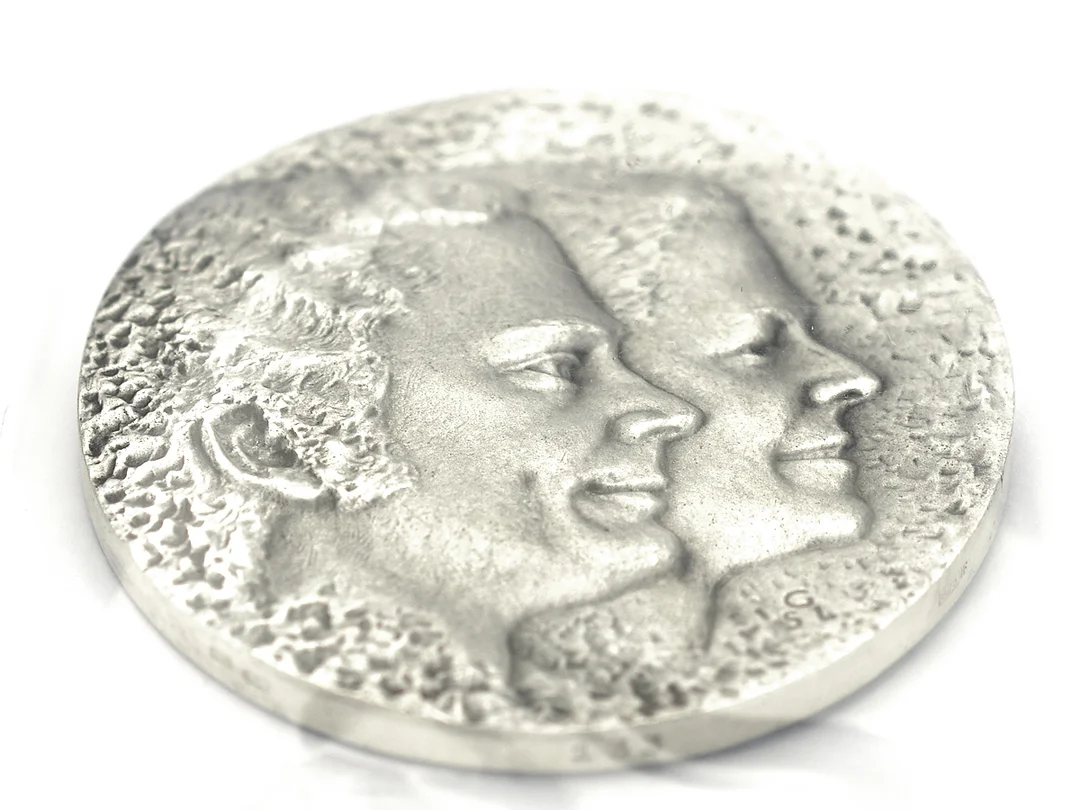 Minnesmedalj S925 55,9g nr 133, Carl XVI Gustaf och Silvia 12 mars 1976 — Silver/Övrigt — Kaplans