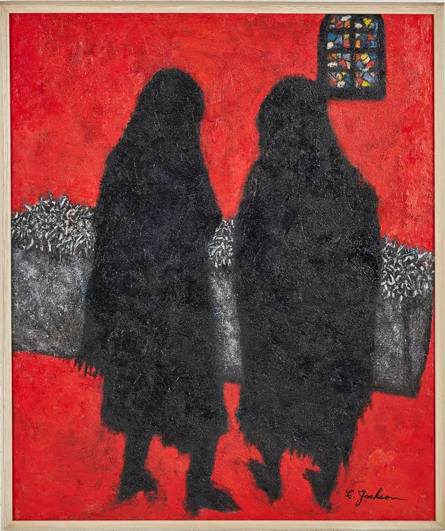 CLIFFORD JACKSON (USA/SVERIGE 1927-2006), figurkomposition, olja på duk, signerad.