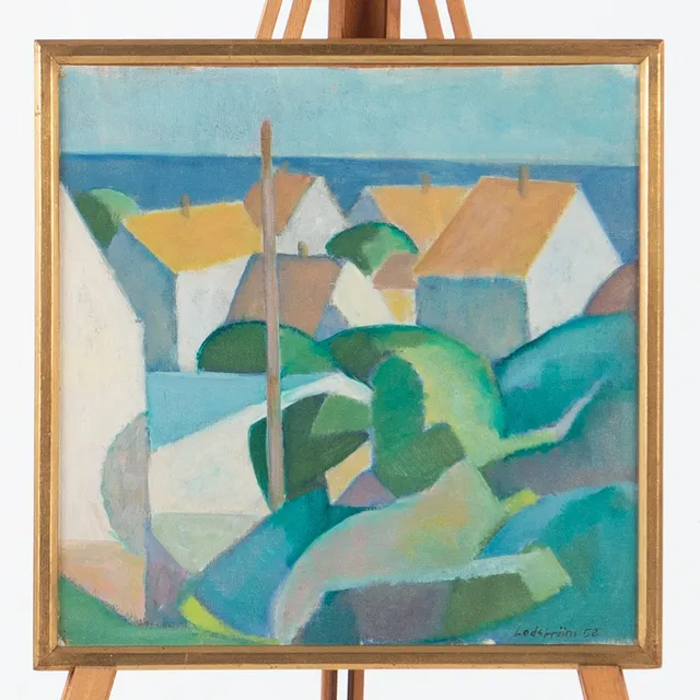 GEORG LODSTRÖM. Olja på pannå, kustlandskap.