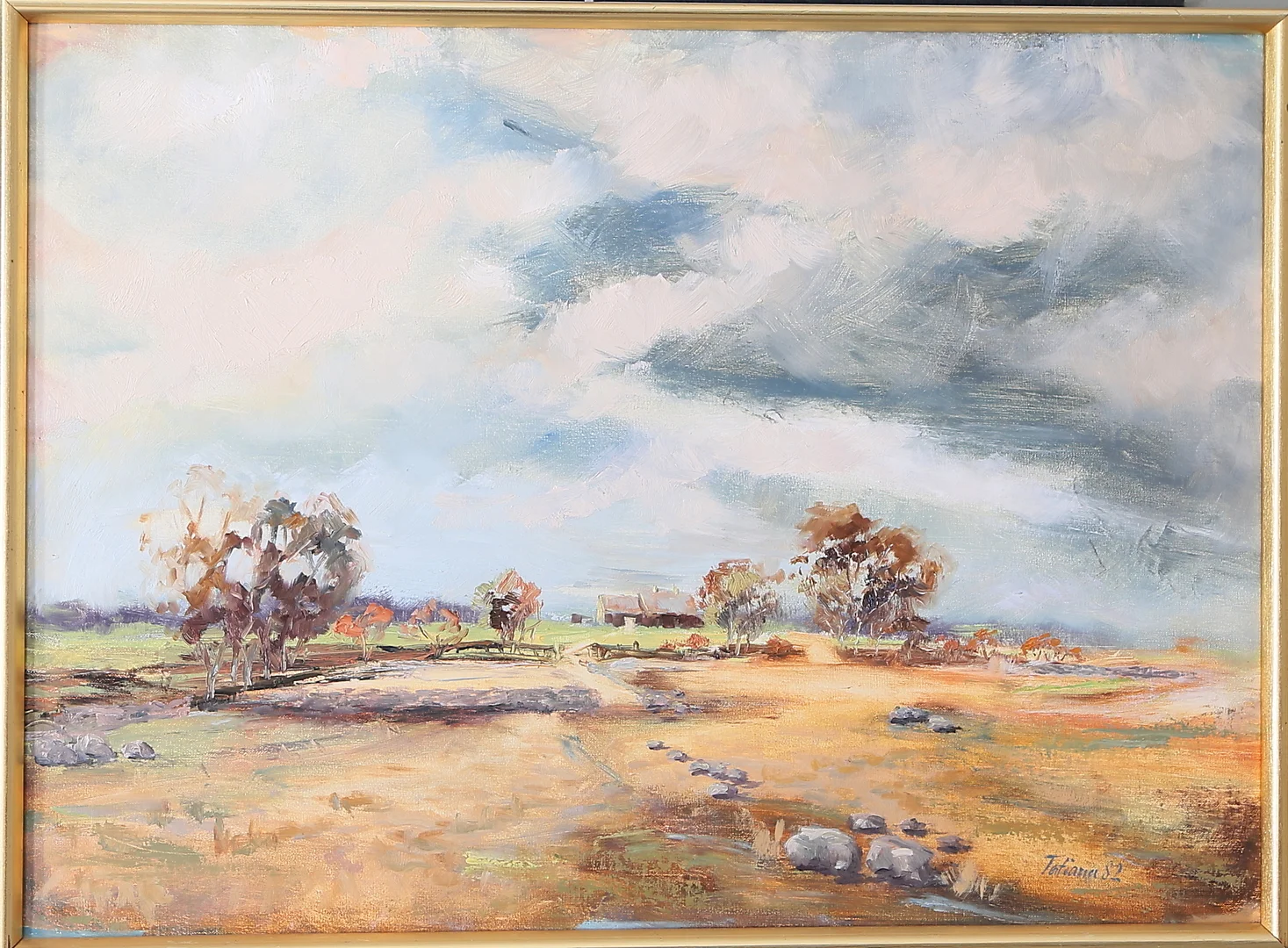 TATIANA KRAUS. Öland före storm, olja på duk, signerad och daterad 1982. — Paintings — Kalmar Auktionsverk