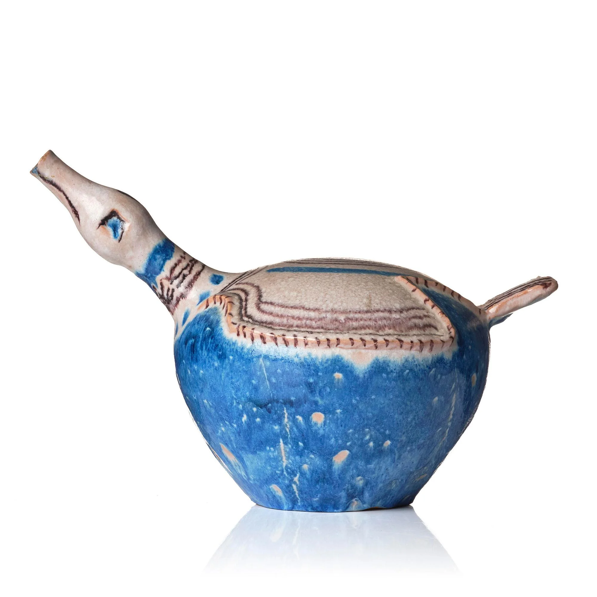 Guido Gambone, skulptur/kanna, glaserad keramik, Italien, 1950-60-tal. — Bukowskis