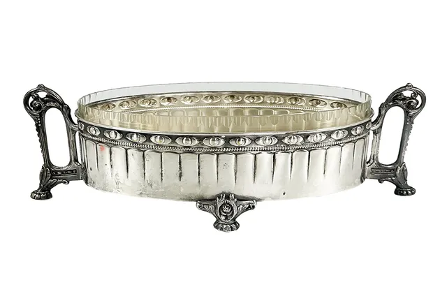 JARDINJÄR, Nysilver, glasinsats, 1900-tal.