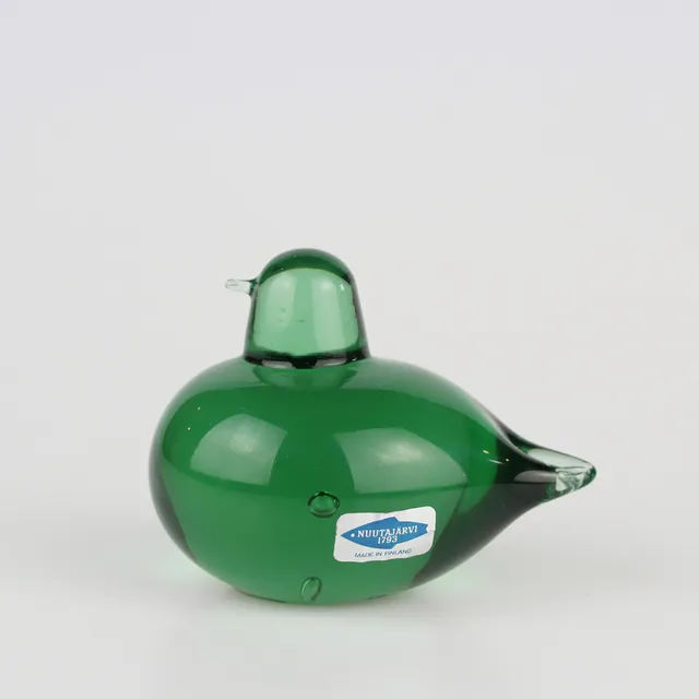 OIVA TOIKKA. Fågel, glas, Nuutajärvi, etikettmärkt, Finland.