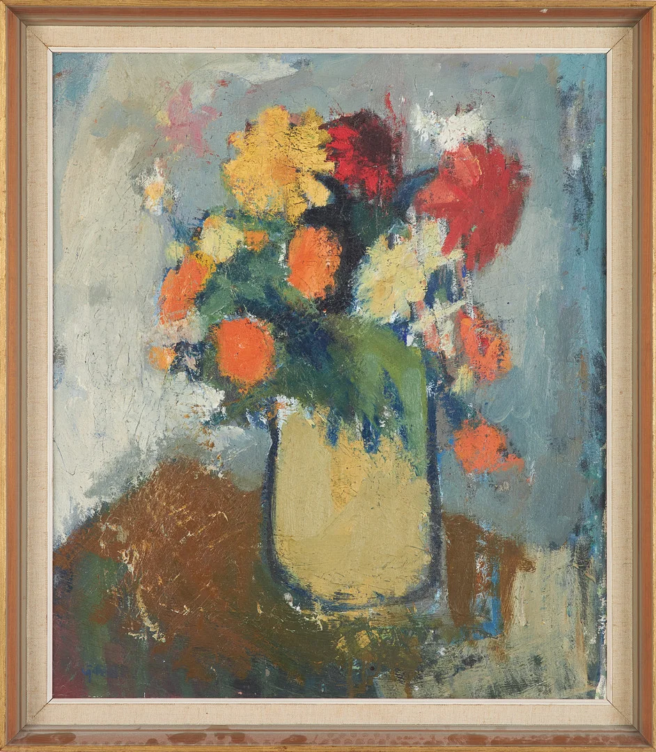 GUSTAV ARNE. Blomsterstilleben, olja på duk, signerad G Arne. — Paintings — Stockholms Auktionsverk Sickla