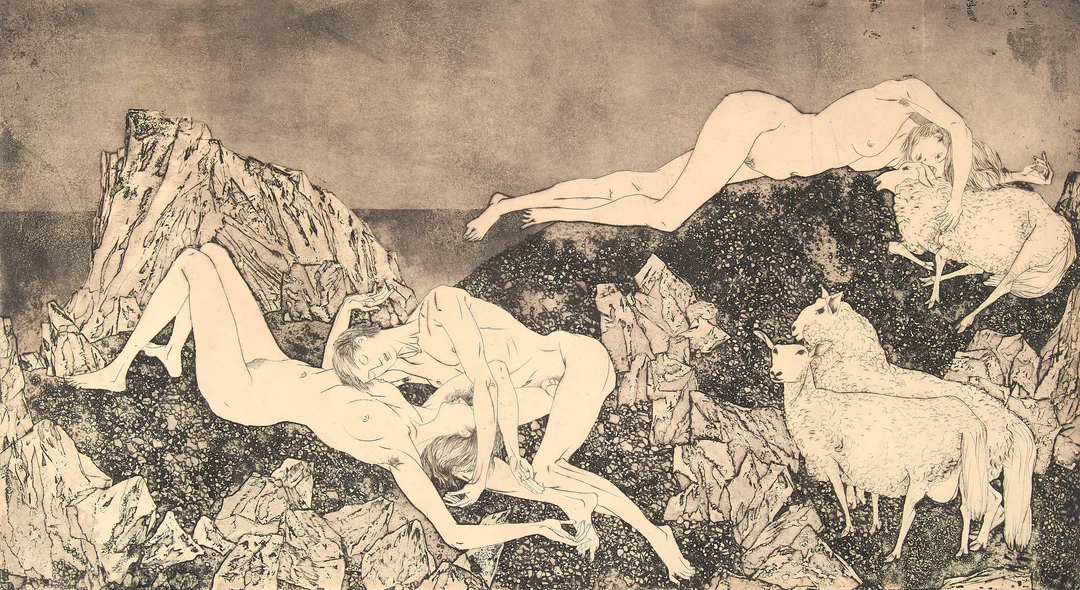 Winge, Sigurd — "Aften" 1957 — Kunst/Grafikk — Blomqvist