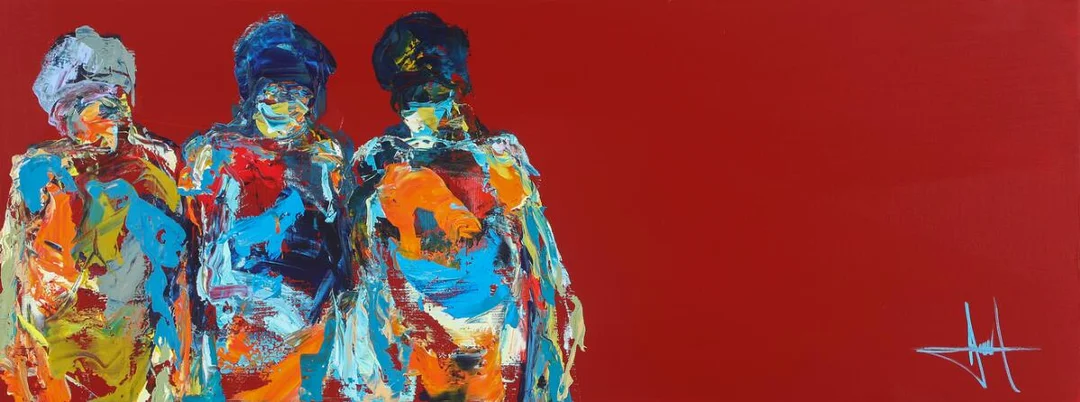 “Sat til side”. Signed with monogram. Acrylic on canvas. 30×80 cm. — Modern Paintings/Modern art — Bruun Rasmussen