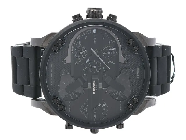 Diesel dz-7396 Mr Daddy 57mm quartz chronograf sål, silikonklätt armband med viklås datum box instuktionboknyskick