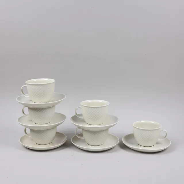 SIGNE PERSSON-MELIN. "Chess", kaffekoppar med fat, Boda Nova, 12 delar.