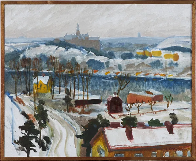 LENNART LARSSON (1922-2007). "Mot Danviksklippan", olja på duk, signerad och daterad : L.Larsson 1971.