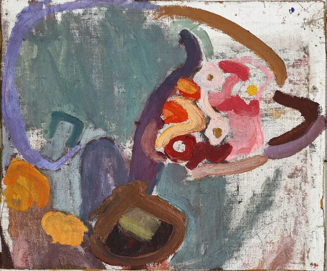 EDDIE FIGGE (Sverige, 1904-2003). Komposition, signerad, olja på duk.