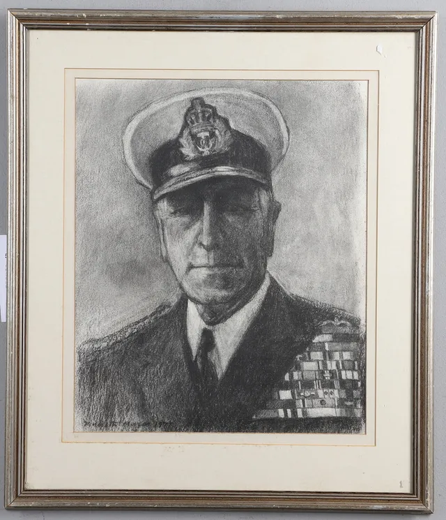 KENNETH MERCER (20TH CENTURY). PORTRAIT OF LORD MOUNTBATTEN.
