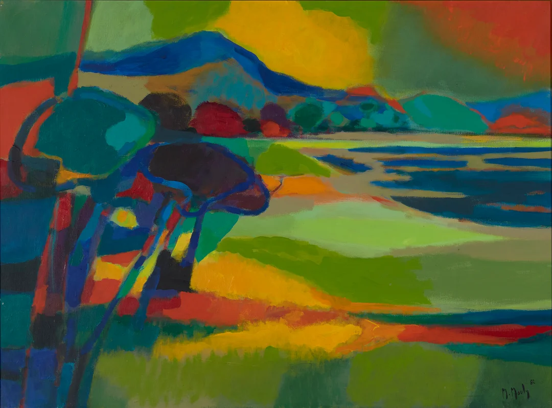 Mouly, Marcel — "La montagne bleue" Gentilly 1982 — Kunst/Maleri — Blomqvist