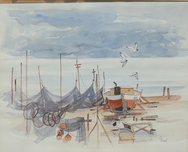 ULF ÅLUND. Akvarell, signerad.