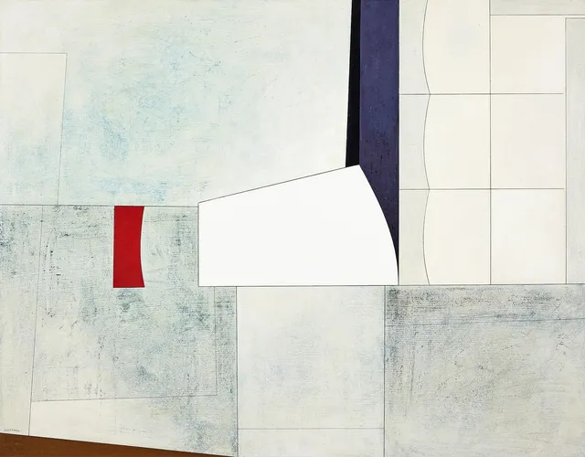 ALBERT JOHANSSON. Metafysiskt fönster II, olja på pannå, 124 x 154 cm.