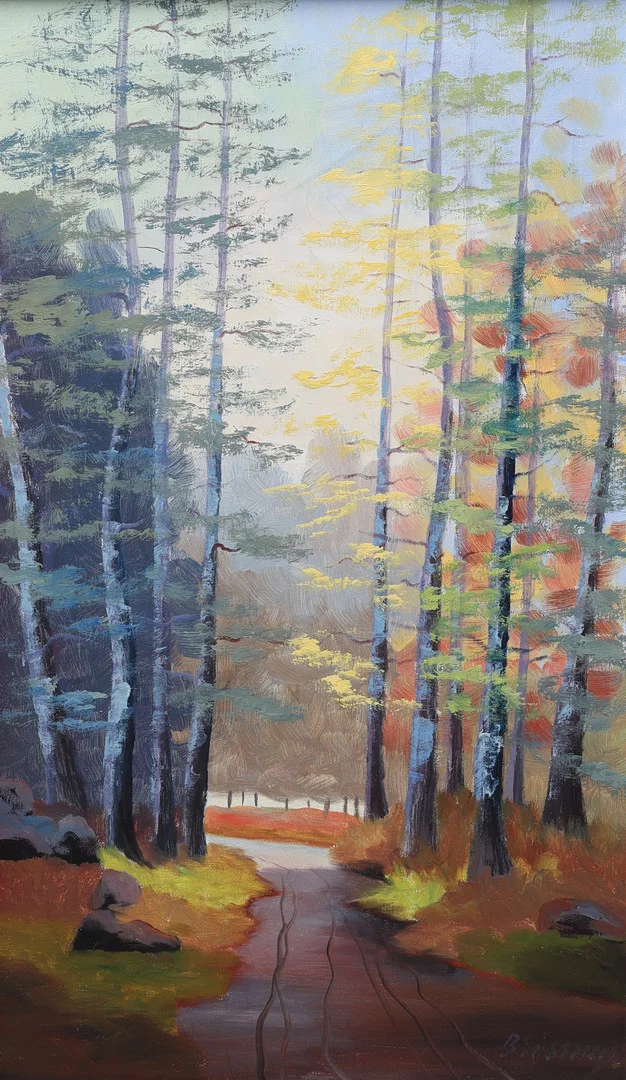 EINAR BRISSMYR. Olja på duk, skogsmotiv, signerad Brissmyr. — Paintings — Gomér & Andersson Jönköping