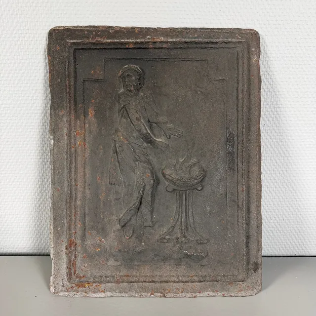 SÄTTUGNSPLATTA, gjutjärn, 1800-tal, motiv i relief.