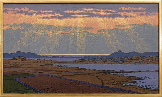 OLOF THUNMAN (1879-1944). "Motiv från Halland", olja på duk, signerad, daterad a tergo, 1915.