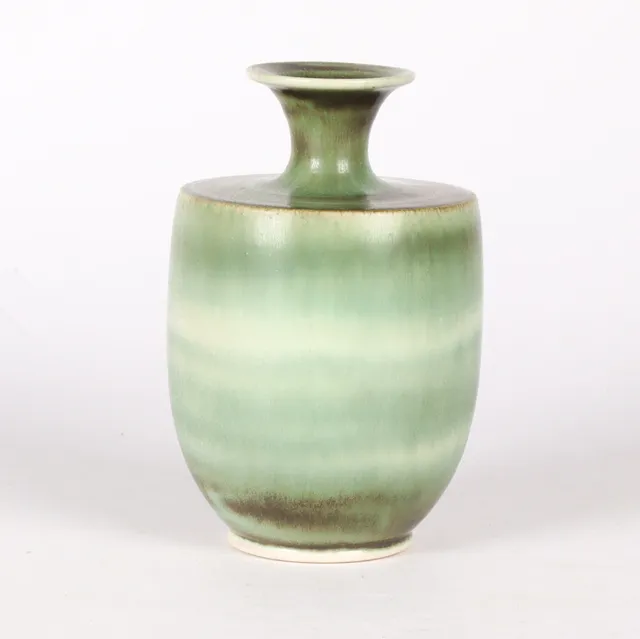 Bertil Andersson for Höganäs. Stoneware vase glazed in green shades