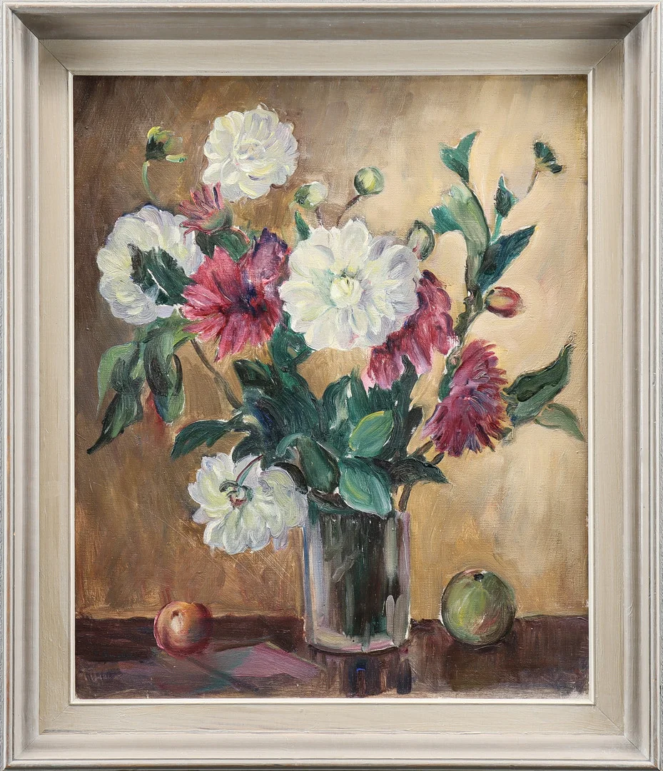 TURE ANDER. Stilleben med blommor i vas. — Paintings — Karlstad Hammarö Auktionsverk