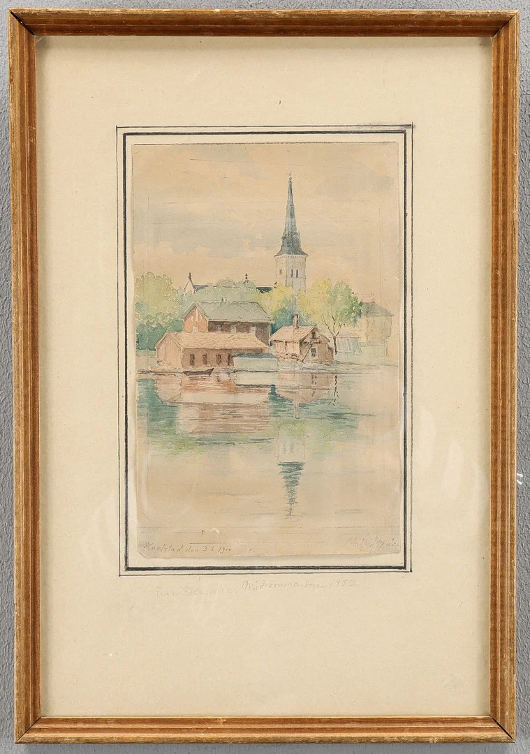 OLOF WALFRID NILSSON. "Karlstad den 3.6.1900". — Paintings — Karlstad Hammarö Auktionsverk
