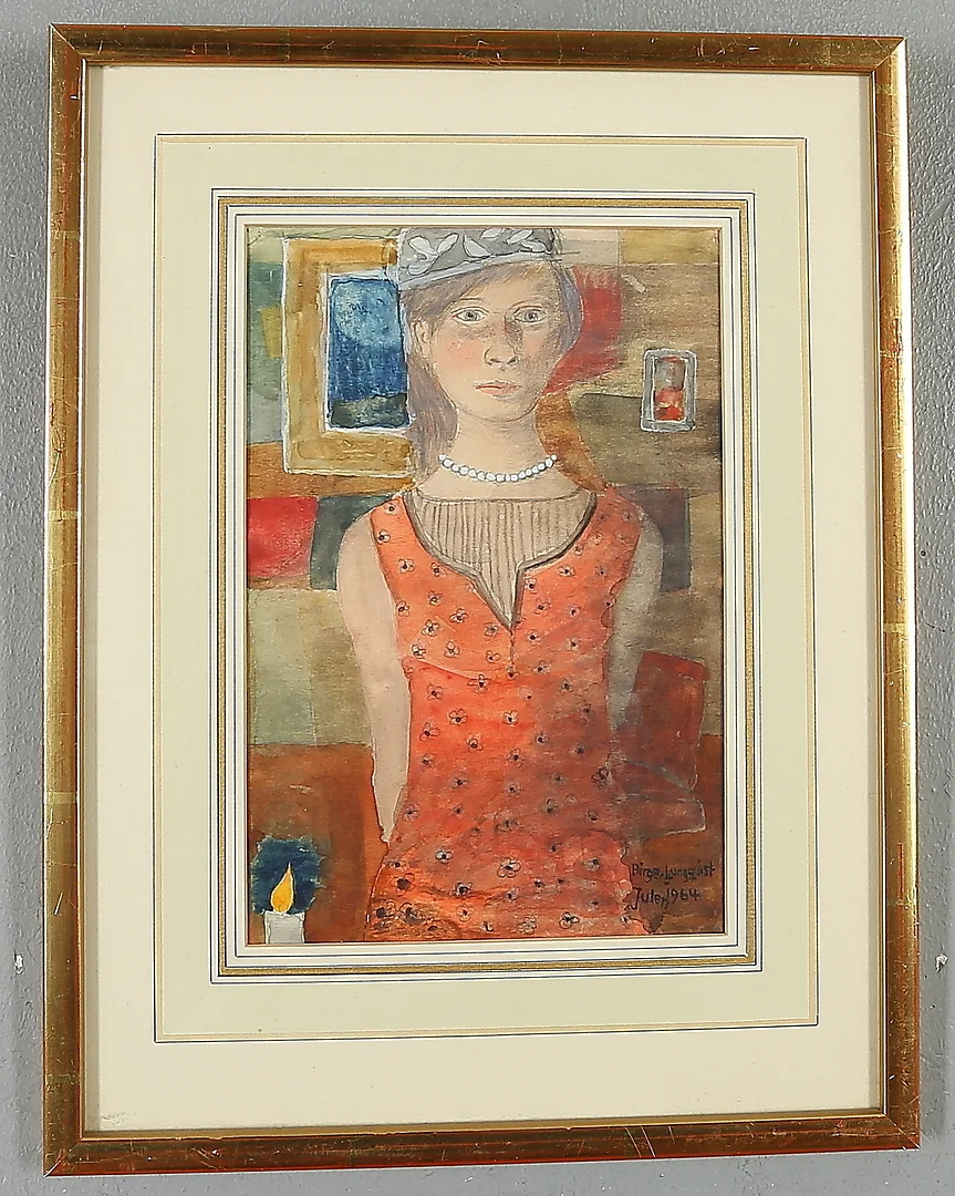 BIRGER LJUNGQUIST. Porträtt, akvarell, signerad samt daterad julen 1964. — Paintings — Auktionshuset Kolonn