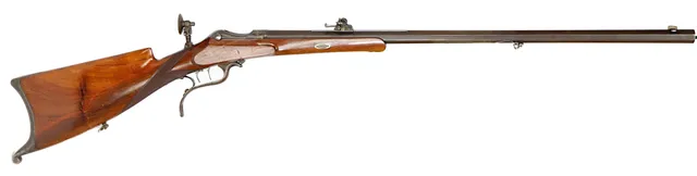 KULGEVÄR, Fallblock, fabrikat Okänt, modell Målskjutningsgevär, kaliber 9x47?, tillv.nr JH76, se-nr SE1071741.