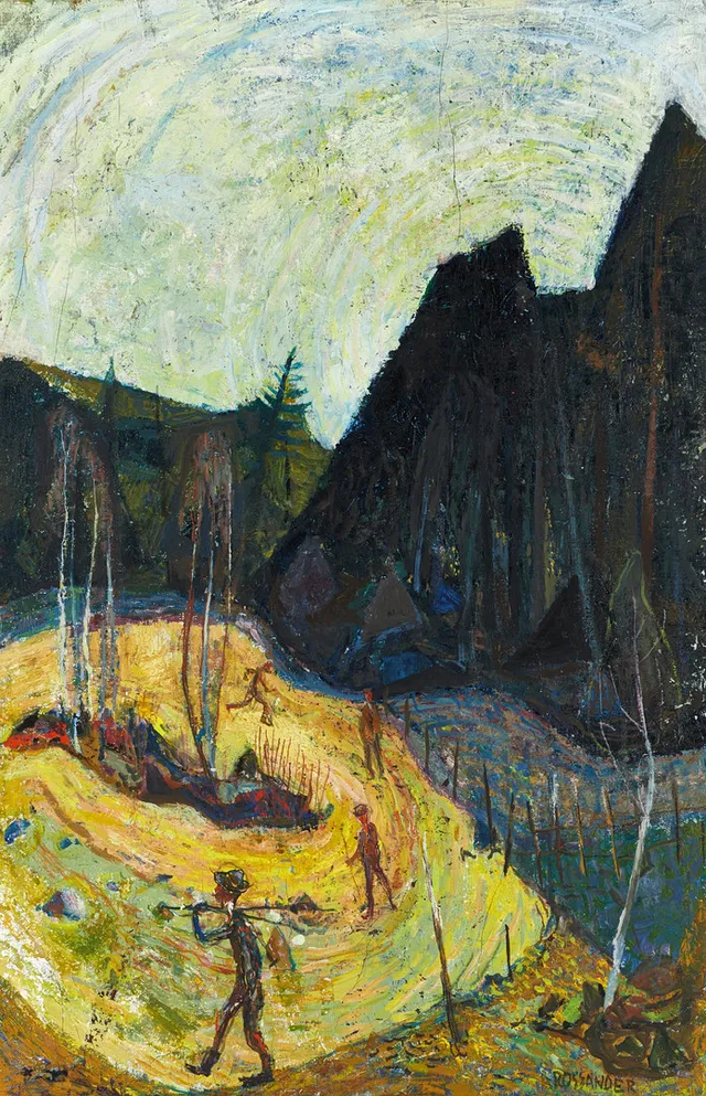 ARMAND ROSSANDER (1914-1976), Betitlad ”Vinterdag”, signerad A. Rossander, olja på duk.