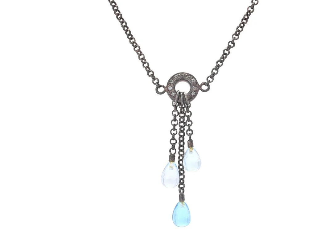 COLLIER, LINKS OF LONDON, silver 925, längd 44 cm, blåa stenar, vikt 6,24 g. — Smycken/Collier — Kaplans