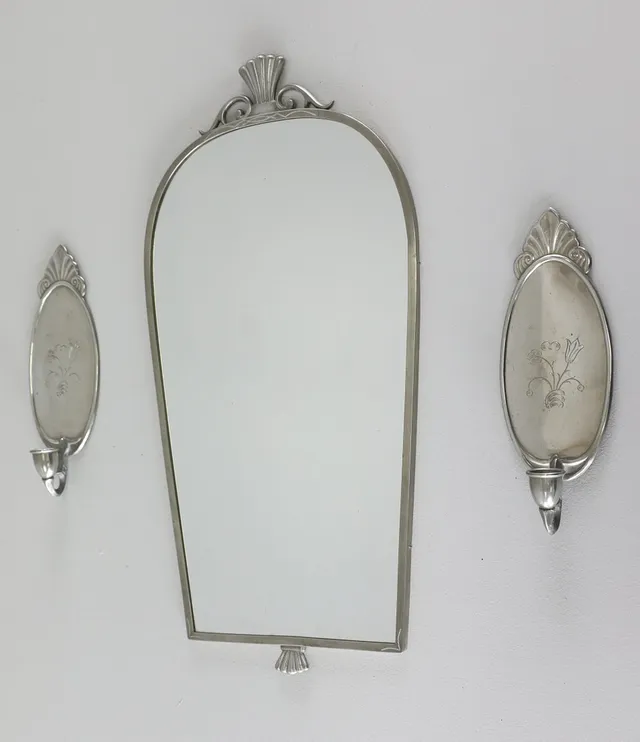 SPEGEL och LAMPETTER, 3 delar, svenskt tenn, Swedish Grace, 1930-tal.