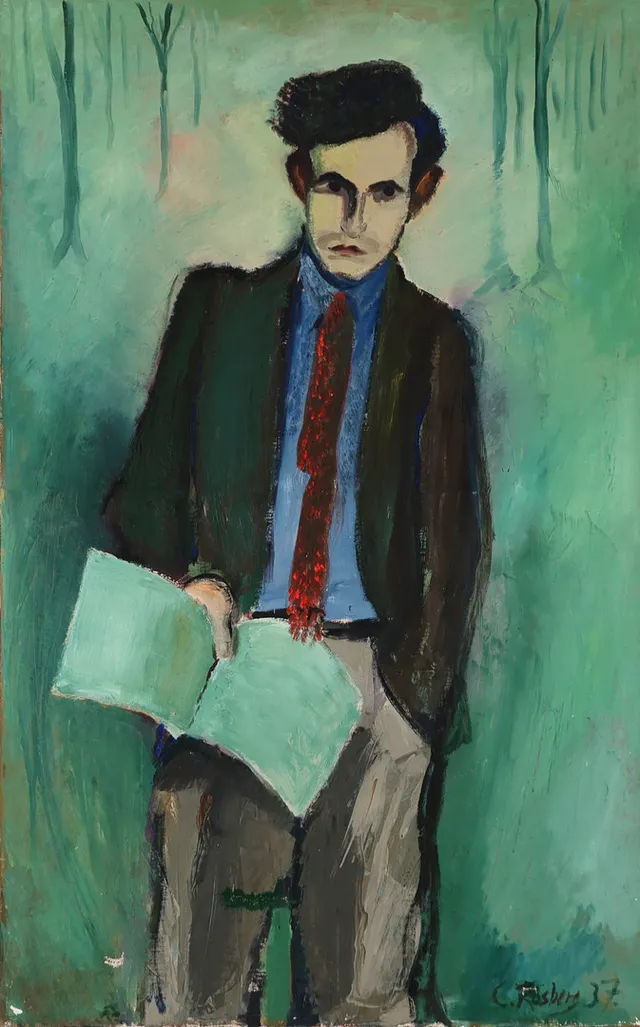 CARLO ROSBERG (1902-94). Portræt af ung mand, olie på lærred, signeret og dateret 1937.
