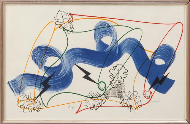 CARL FREDRIK REUTERSWÄRD. "Storviggen", färglitografi, signerad och numrerad 263/300.