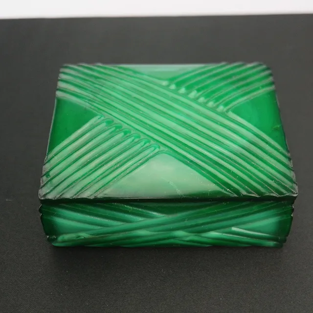 ART DECO SCHLEVOGT GLAS DOSE.