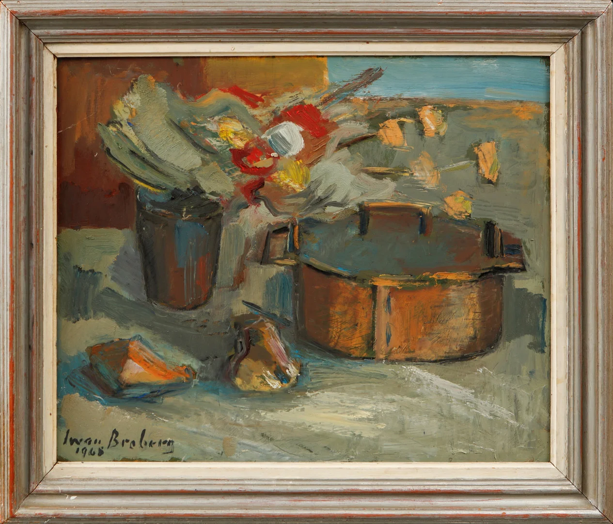 IWAN BROBERG. Stilleben, olja på pannå, signerad och daterad 1968. — Paintings — Göteborgs Auktionsverk