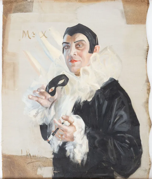 INGRID RUIN (1881-1956). "Mr. X", signerad samt daterad 1927, olja på duk.