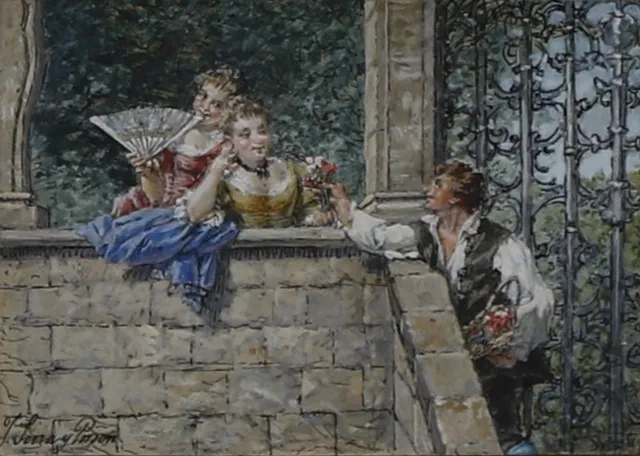 JOSEP SERRA I PORSON. Gallant scene.