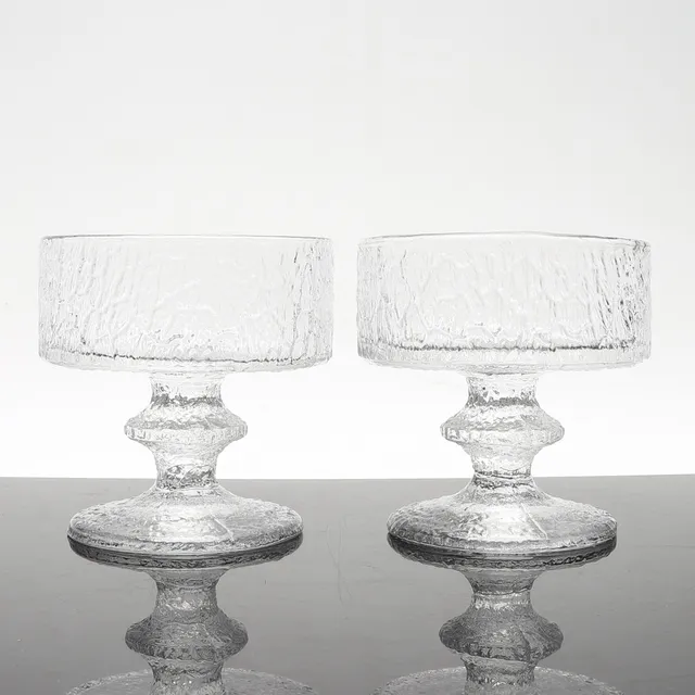 TIMO SARPANEVA. dessertskålar, 12 st, glas, "Senator", Iittala, Finland.