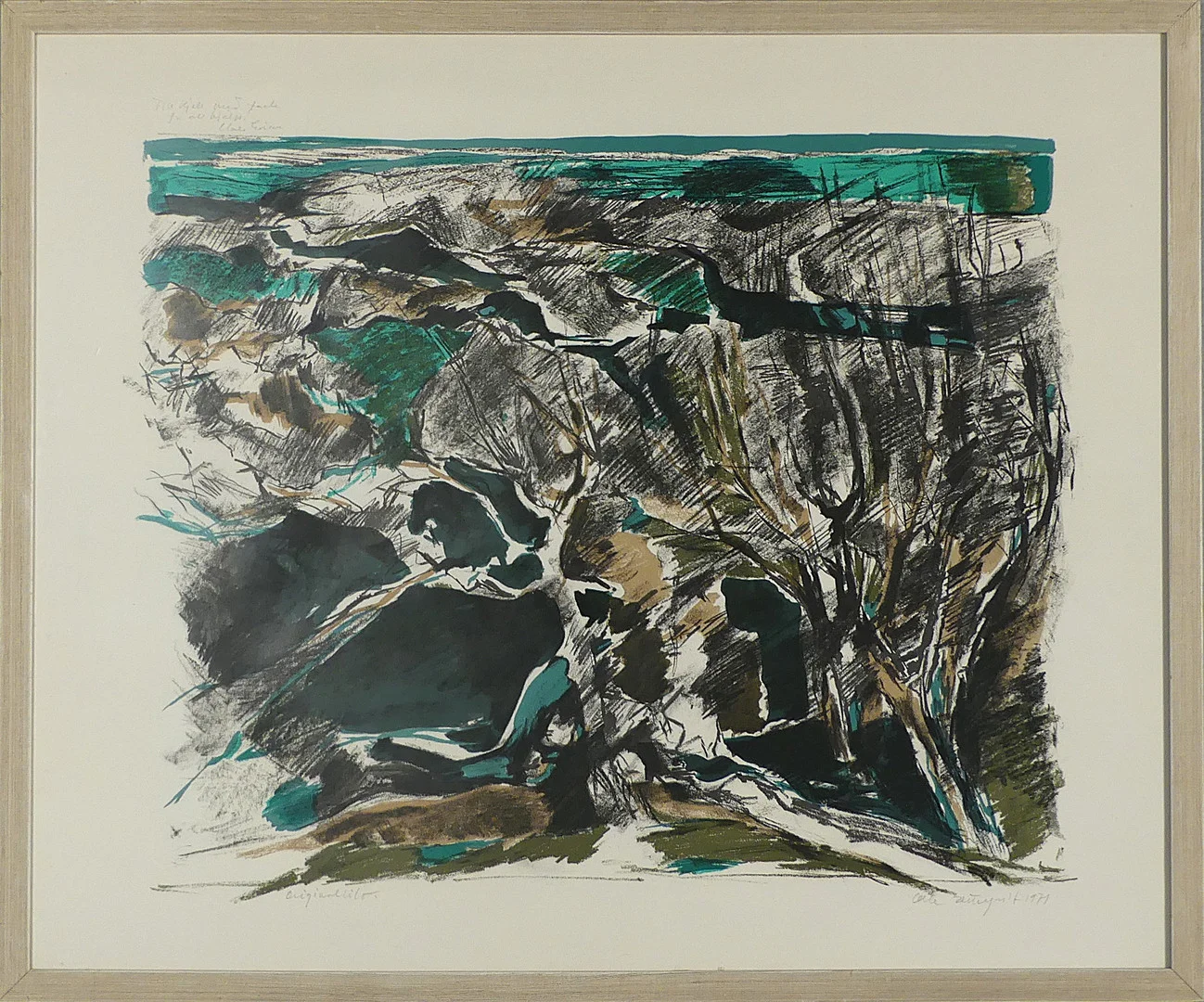 OLLE ZETTERQVIST. original litografi, signerad 1971. — Engravings & Prints — Lysekils Auktionsbyrå