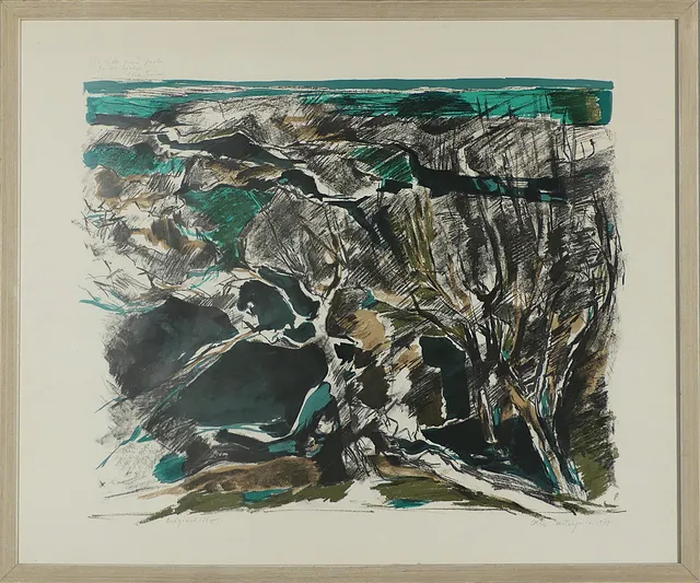 OLLE ZETTERQVIST. original litografi, signerad 1971.