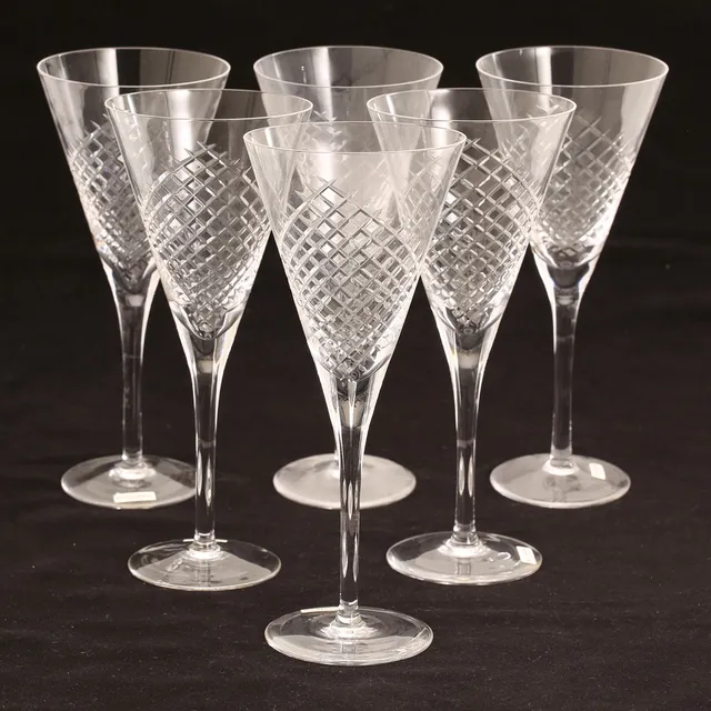 GUN LINDBLAD. Champagneglas, 6 stycken, Kosta Boda.